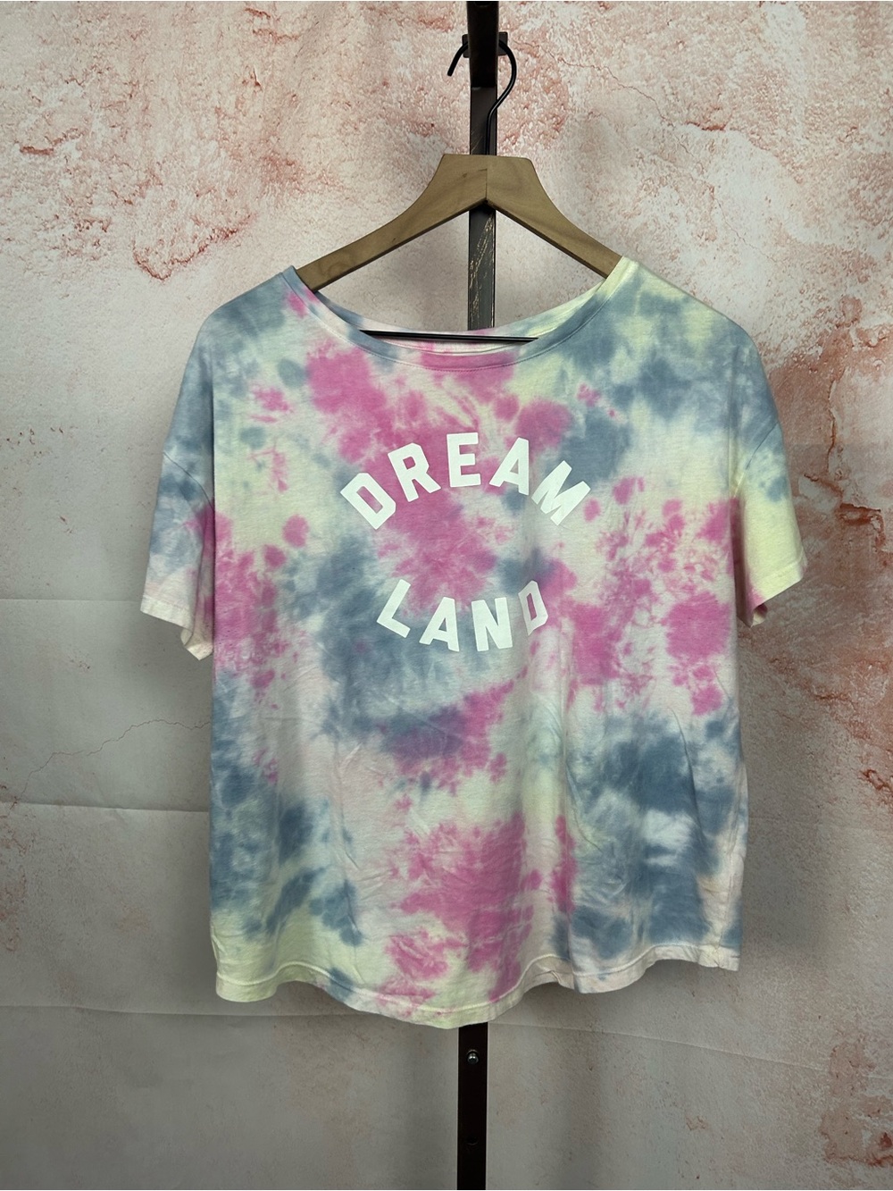OLD NAVY everyday tee size large tie dye pastel pink blue t shirt top